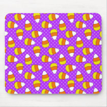 Candy Corn Halloween Purple Mousepad