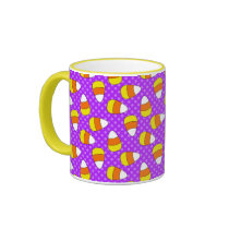 Candy Corn Halloween Purple Mug