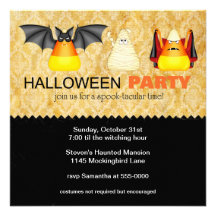 Candy Corn in Costume Halloween Party Invitation