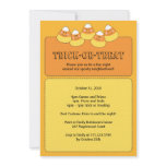 Candy Corn Trick or Treating Halloween Party invitations