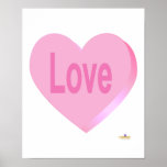 Candy Heart Pink Love posters