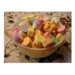 Candy Hearts in a Vintage Teacup Post Card