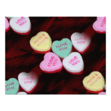 candy hearts personalized invite