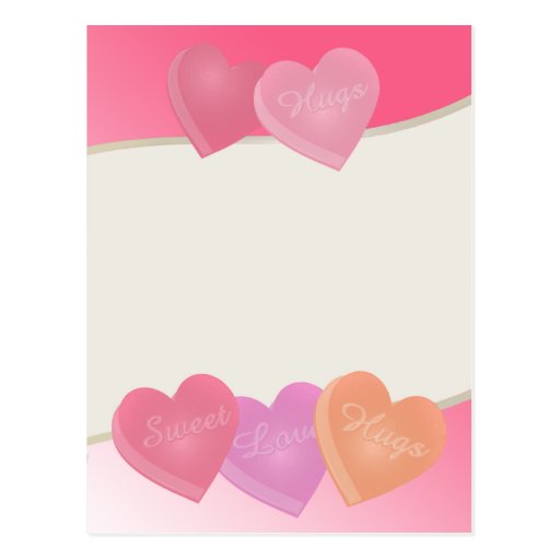 Candy Hearts Post Cards
