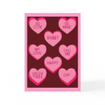 CANDY HEARTS Valentine cards