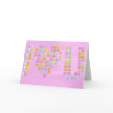Candy Hearts Valentine's Card with pink background