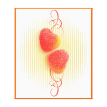 Candy Hearts Wrapped Canvas Print Beautiful