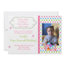 Candy Lollipop Sweet Birthday Photo Invitation