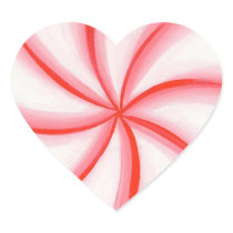 Candy Mint Swirl Heart Shaped Stickers