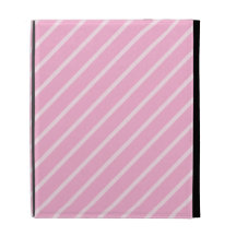 Candy Pink Diagonal Striped Pattern. iPad Folio Cover