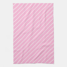 Candy Pink Diagonal Striped Pattern. Kitchen Towels
