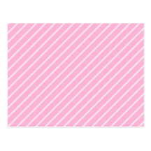 Candy Pink Diagonal Striped Pattern. Postcard