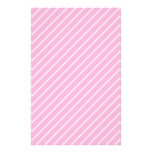 Candy Pink Diagonal Striped Pattern. Customized Stationery