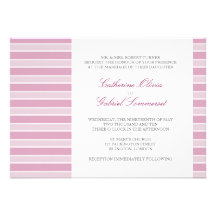 Candy Pink Stripe Wedding Invitations