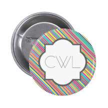 Candy Stripe - Custom Text Monogram Pin