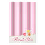Candy Stripe Thank You Customized Stationery