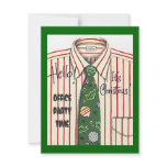 Candy Striped Shirt Holiday Office Party Invite invitations