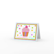 Candy  Surpise Cupcake Thank You Note Cards
