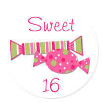 Candy Sweet 16 Birthday Party Envelope Seal