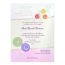 Candy Sweet Bat Mitzvah Personalised Invitations