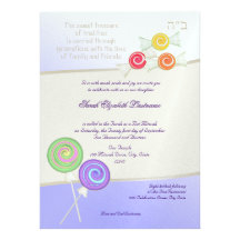 Candy Sweet Bat Mitzvah Personalized Announcement