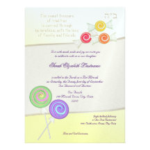 Candy Sweet Bat Mitzvah Personalized Invitations
