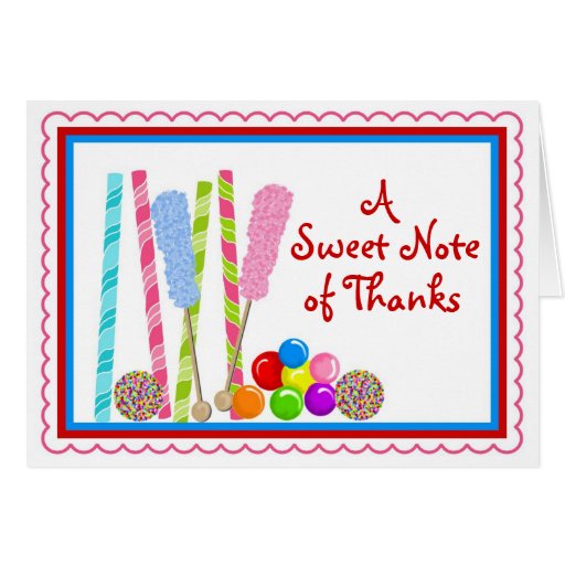 Candy Thank you Notecards | Zazzle