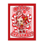 Candycane-chan Christmas Postcard
