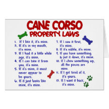CANE CORSO Property Laws 2 Card