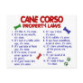 CANE CORSO Property Laws 2 Postcard