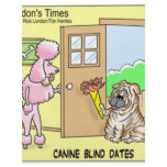 Canine Blind Dates Funny Dog Cartoon Gifts & Tees flyers