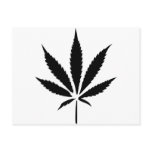 cannabis hemp leaf post card