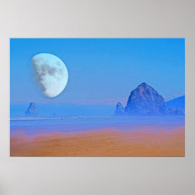 Cannon Beach Moon Poster