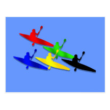 Canoeing Kyaking Canoe kyak water sports Postcard