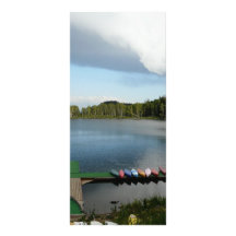 canoes on a lake rack card