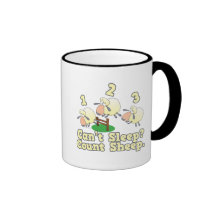 cant sleep count sheep cute cartoon design mug