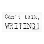 Can't talk, writing! photo cards
