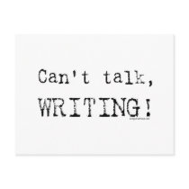 Can't talk, writing! post cards