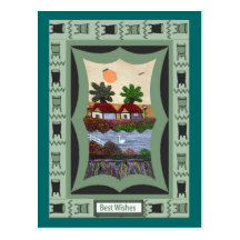Cantonese embroidery, Happy Birthday Post Cards