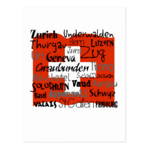 Cantons of Switzerland Card Post Cards