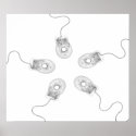 Canvas Print B&W X-Ray Computer Mice Negative