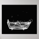 Canvas Print B&W X-Ray Skeleton Bath Time Tub