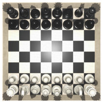 Canvas Print: Chess Pieces on a Chessboard
