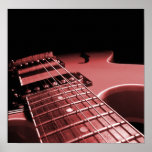 Canvas Print Electric Guitar Close Up - Red