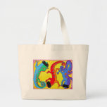Canvas Tote-Carribean Lizards in Sunglasses Canvas Bag