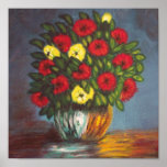 CANVAS - VASE RED YELLOW FLOWERS posters