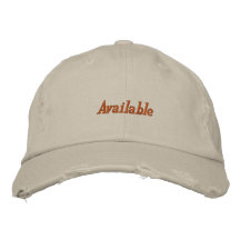 Cap "Available" Embroidered Baseball Caps