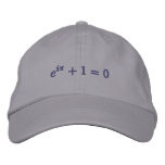 Cap: Euler's identity embroidered, small, grey embroidered hats