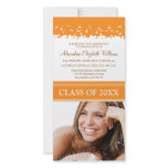 Cap & Gown Graduation Announcement (orange) photo cards
