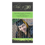 Cap & Gown Graduation Photo Announcement (green) Personalised Photo Card
